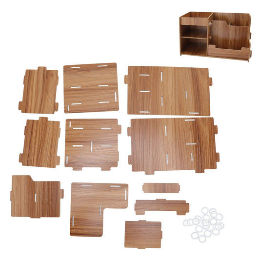 Wooden Desk Organize Shelf Multi Layer Space Saving Tabletop Storage Box for Home Office School V1294-YM0523-3117220076811