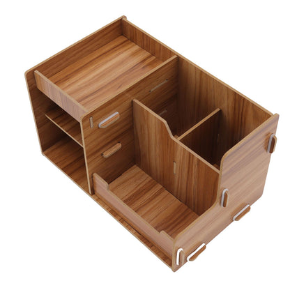 Wooden Desk Organize Shelf Multi Layer Space Saving Tabletop Storage Box for Home Office School V1294-YM0523-3117220076811