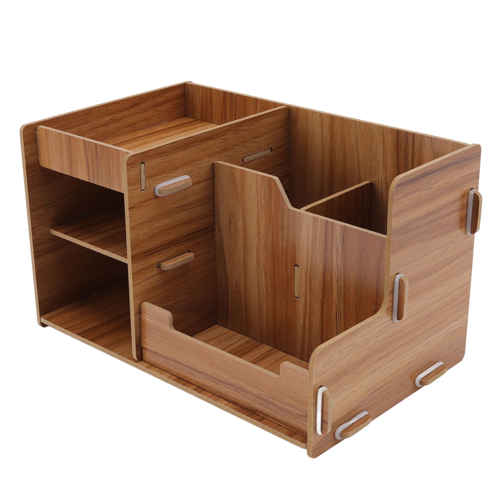 Wooden Desk Organize Shelf Multi Layer Space Saving Tabletop Storage Box for Home Office School V1294-YM0523-3117220076811