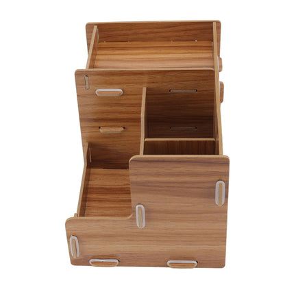 Wooden Desk Organize Shelf Multi Layer Space Saving Tabletop Storage Box for Home Office School V1294-YM0523-3117220076811