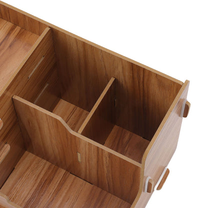 Wooden Desk Organize Shelf Multi Layer Space Saving Tabletop Storage Box for Home Office School V1294-YM0523-3117220076811