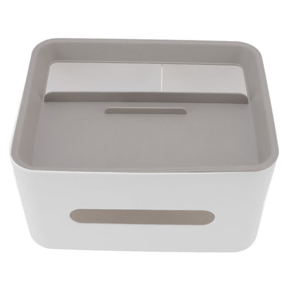 Tissue Box Cover Rectangular Plastic Remote Control Stationery Storage Napkin Box Holder for Office Living V1294-YM0523-3117220077911