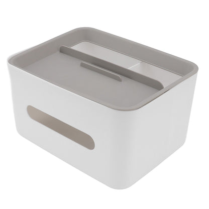 Tissue Box Cover Rectangular Plastic Remote Control Stationery Storage Napkin Box Holder for Office Living V1294-YM0523-3117220077911