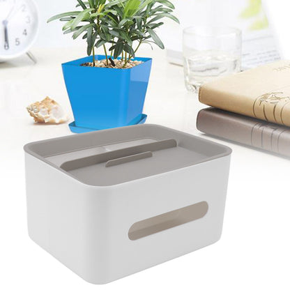 Tissue Box Cover Rectangular Plastic Remote Control Stationery Storage Napkin Box Holder for Office Living V1294-YM0523-3117220077911