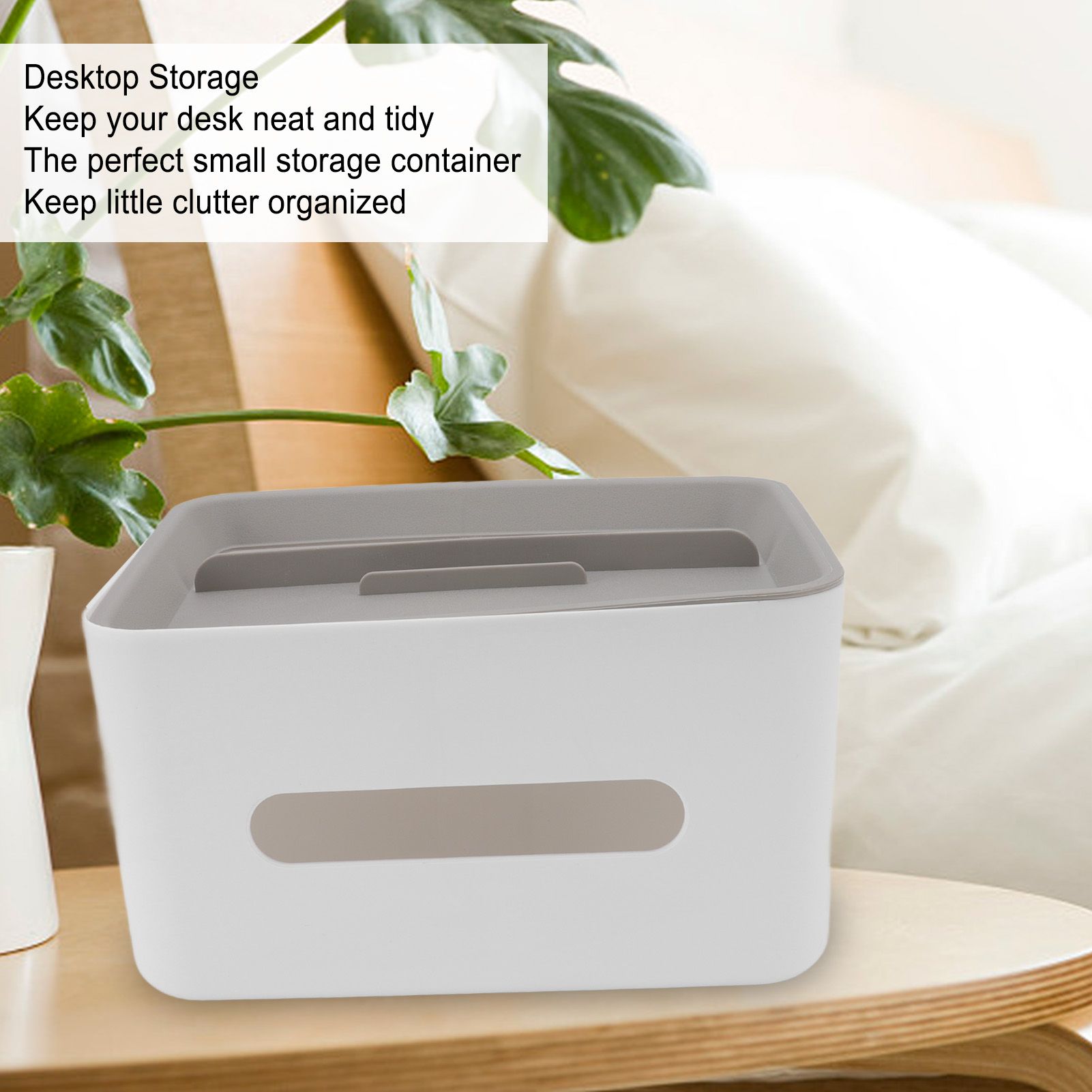 Tissue Box Cover Rectangular Plastic Remote Control Stationery Storage Napkin Box Holder for Office Living V1294-YM0523-3117220077911