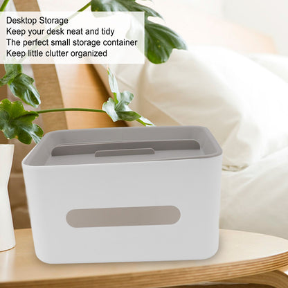 Tissue Box Cover Rectangular Plastic Remote Control Stationery Storage Napkin Box Holder for Office Living V1294-YM0523-3117220077911