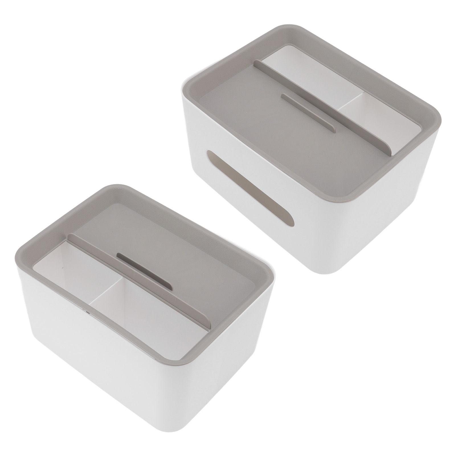 Tissue Box Cover Rectangular Plastic Remote Control Stationery Storage Napkin Box Holder for Office Living V1294-YM0523-3117220077911