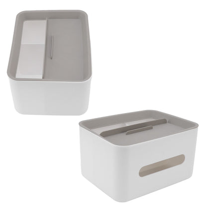 Tissue Box Cover Rectangular Plastic Remote Control Stationery Storage Napkin Box Holder for Office Living V1294-YM0523-3117220077911