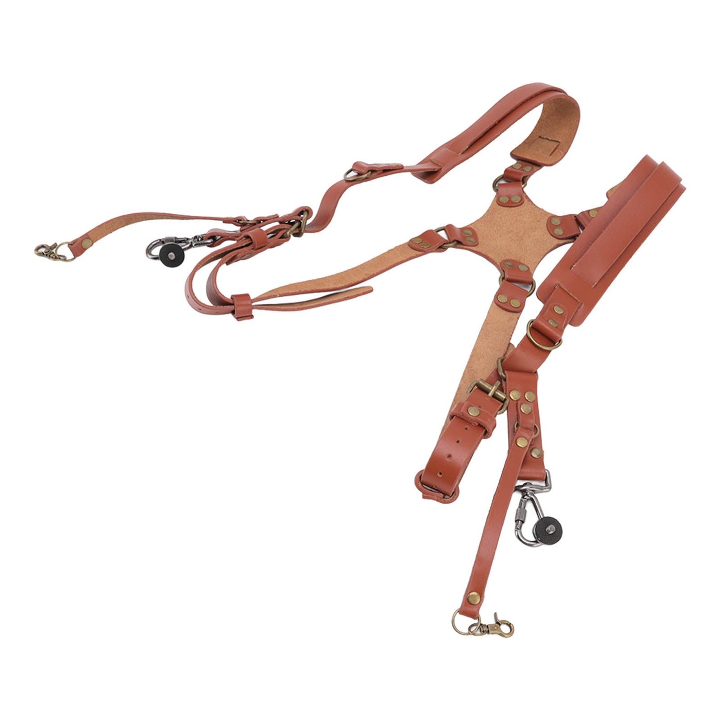 Dual Shoulder Leather Harness Comfortable Camera Strap Accessories for 2 Cameras Brown V1294-YM0523-3117220079611