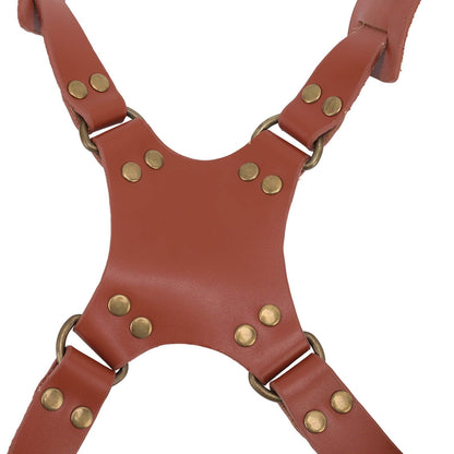 Dual Shoulder Leather Harness Comfortable Camera Strap Accessories for 2 Cameras Brown V1294-YM0523-3117220079611