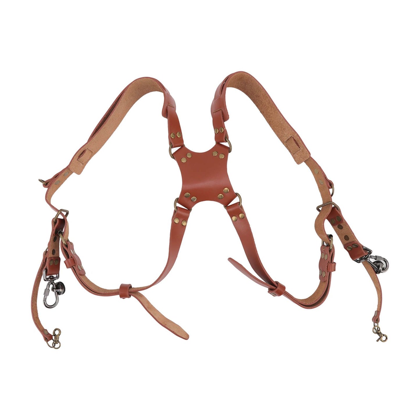 Dual Shoulder Leather Harness Comfortable Camera Strap Accessories for 2 Cameras Brown V1294-YM0523-3117220079611