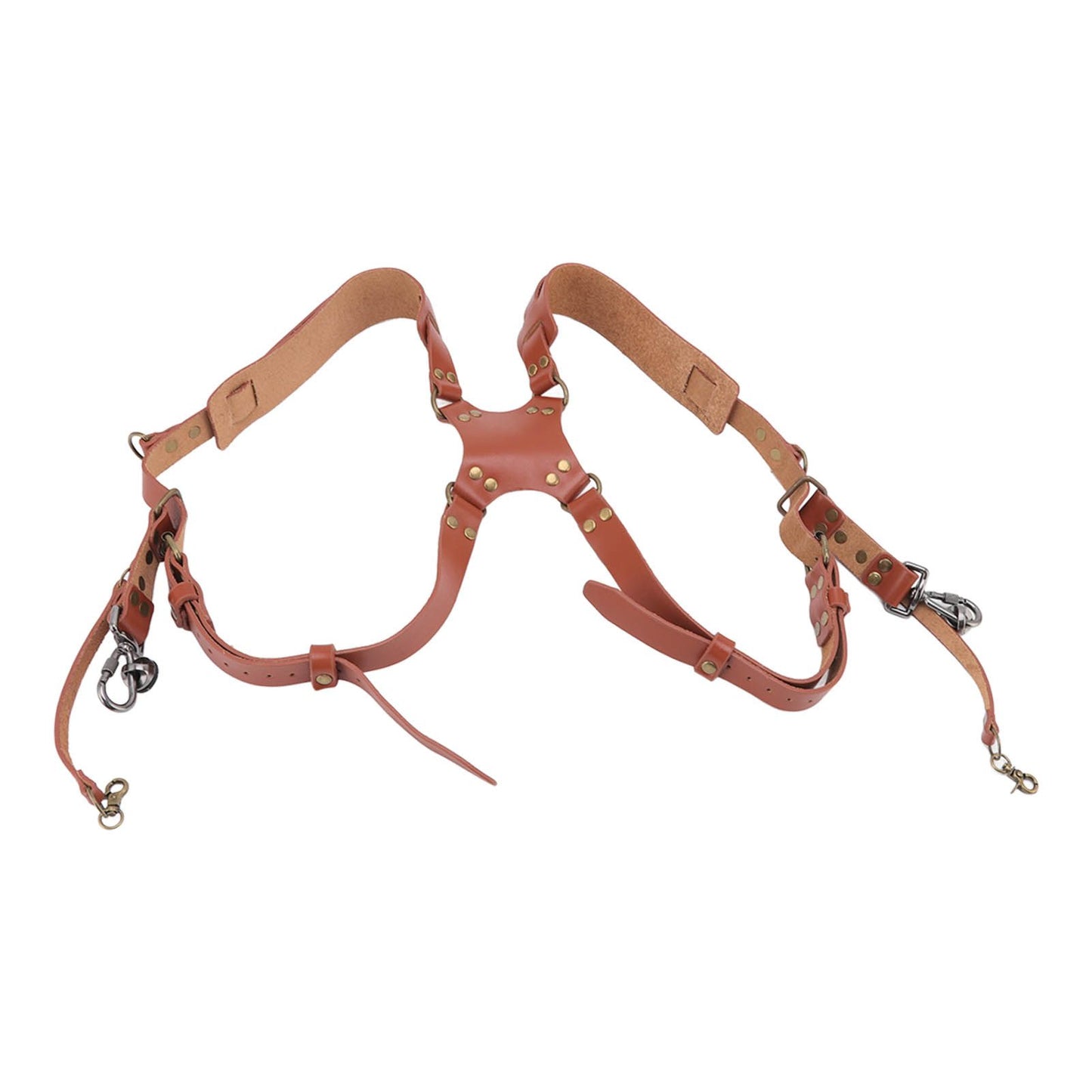 Dual Shoulder Leather Harness Comfortable Camera Strap Accessories for 2 Cameras Brown V1294-YM0523-3117220079611