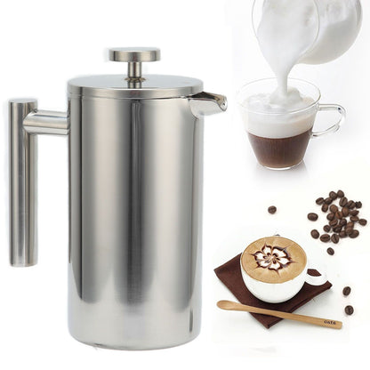 1000ML French Press Stainless Steel Coffee Pot Hand Brewed Coffee Tea Maker for Home V1294-YM0523-3118210239111