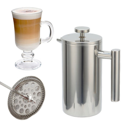 1000ML French Press Stainless Steel Coffee Pot Hand Brewed Coffee Tea Maker for Home V1294-YM0523-3118210239111