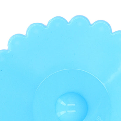 Silicone Lid Dustproof Hot and Cold Beverage Cup Cover with Flower Shape Handle for Kitchen HomeBlue V1294-YM0523-3118210244012