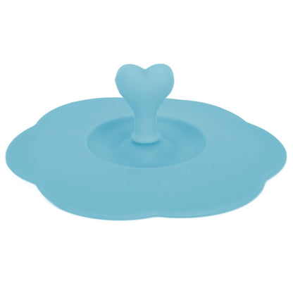 Silicone Lid Dustproof Heat Resistant Hot and Cold Beverage Cup Lid for Kitchen HomeBlue V1294-YM0523-3118210244311