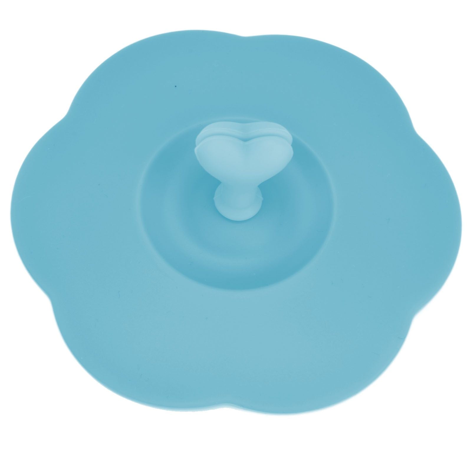 Silicone Lid Dustproof Heat Resistant Hot and Cold Beverage Cup Lid for Kitchen HomeBlue V1294-YM0523-3118210244311