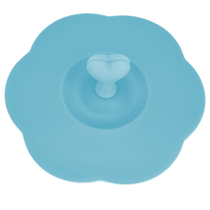 Silicone Lid Dustproof Heat Resistant Hot and Cold Beverage Cup Lid for Kitchen HomeBlue V1294-YM0523-3118210244311