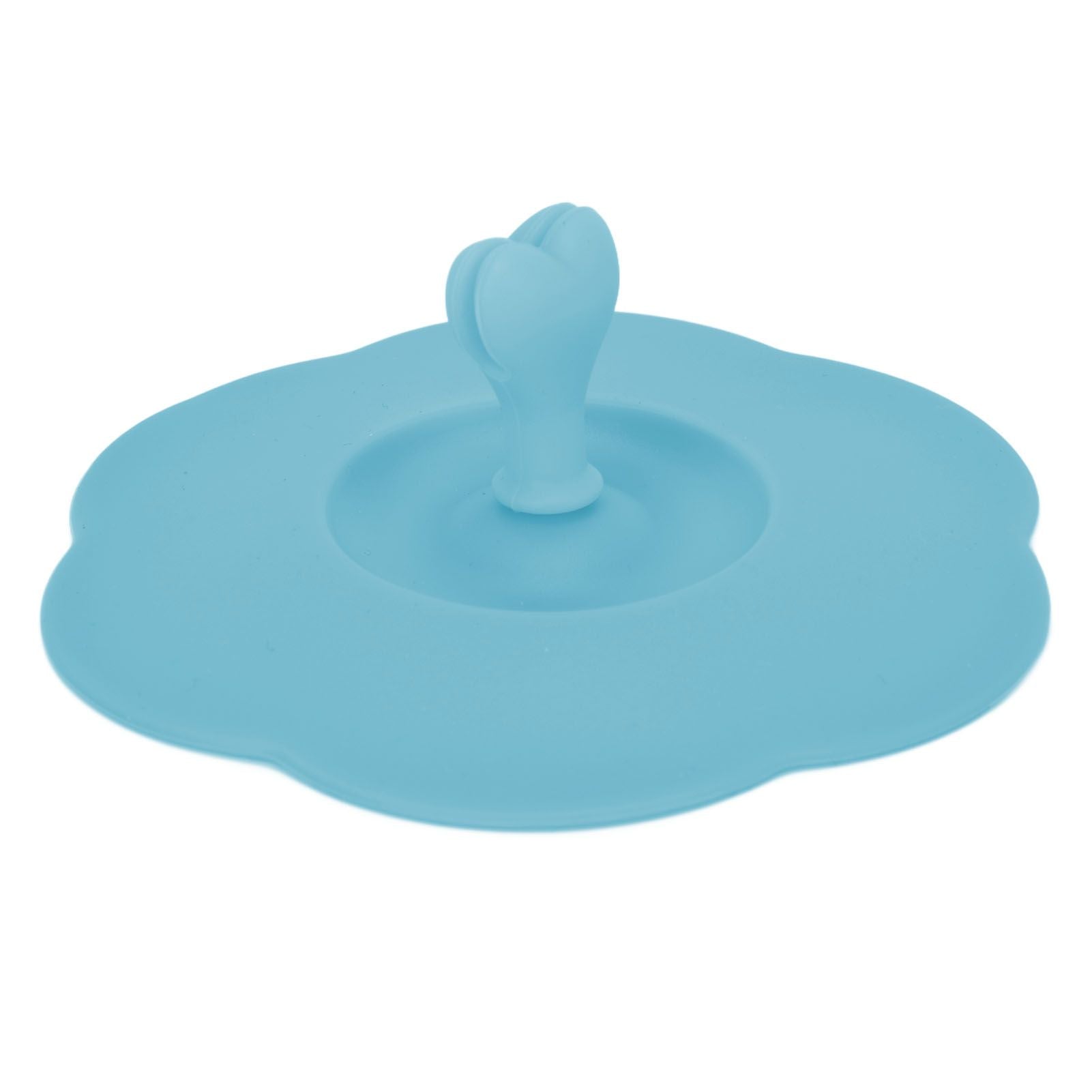 Silicone Lid Dustproof Heat Resistant Hot and Cold Beverage Cup Lid for Kitchen HomeBlue V1294-YM0523-3118210244311