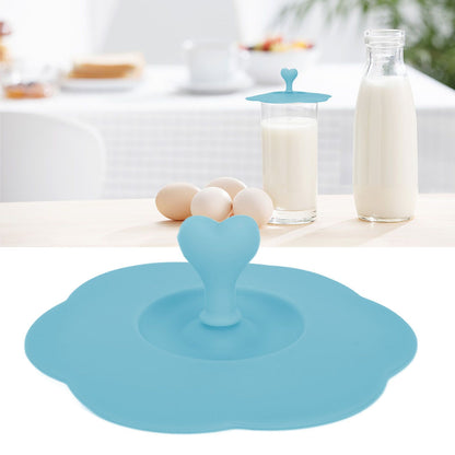 Silicone Lid Dustproof Heat Resistant Hot and Cold Beverage Cup Lid for Kitchen HomeBlue V1294-YM0523-3118210244311
