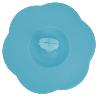 Silicone Lid Dustproof Heat Resistant Hot and Cold Beverage Cup Lid for Kitchen HomeBlue V1294-YM0523-3118210244311