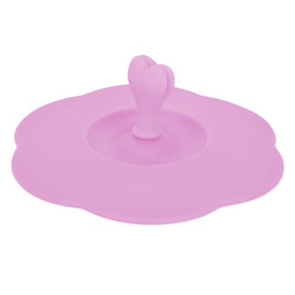Silicone Lid Dustproof Heat Resistant Hot and Cold Beverage Cup Lid for Kitchen HomePink V1294-YM0523-3118210244312