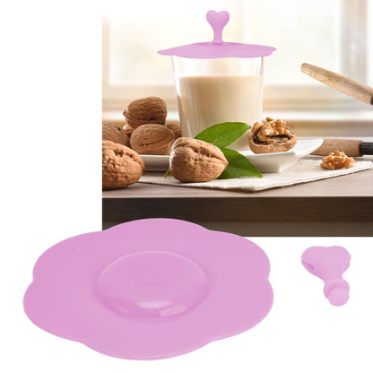 Silicone Lid Dustproof Heat Resistant Hot and Cold Beverage Cup Lid for Kitchen HomePink V1294-YM0523-3118210244312