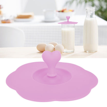 Silicone Lid Dustproof Heat Resistant Hot and Cold Beverage Cup Lid for Kitchen HomePink V1294-YM0523-3118210244312