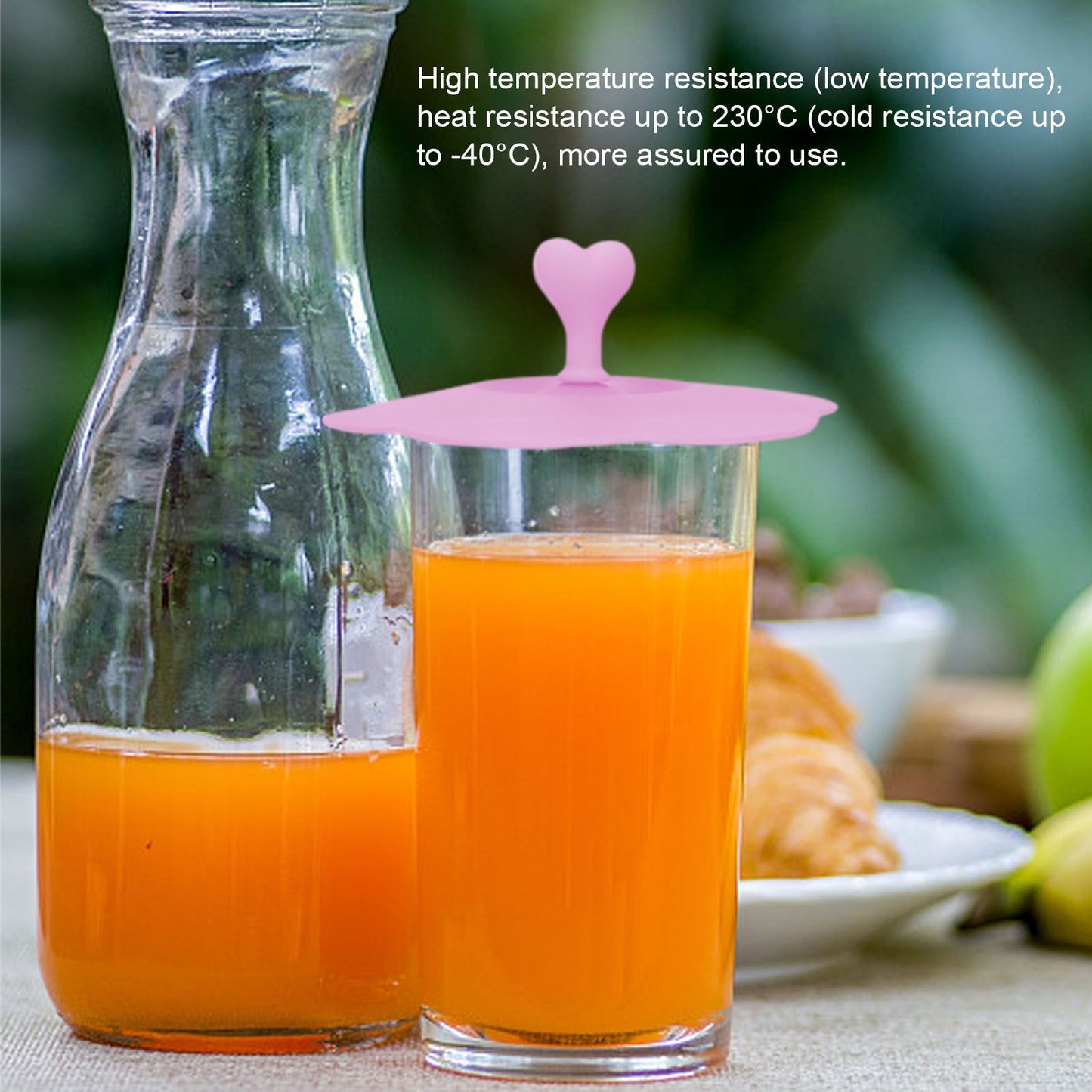 Silicone Lid Dustproof Heat Resistant Hot and Cold Beverage Cup Lid for Kitchen HomePink V1294-YM0523-3118210244312