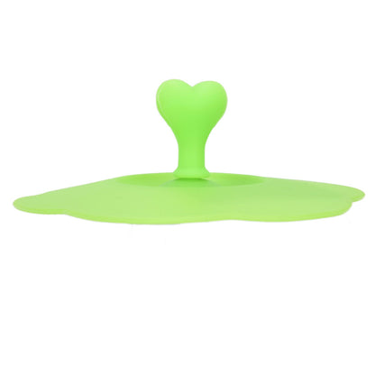 Silicone Lid Dustproof Heat Resistant Hot and Cold Beverage Cup Lid for Kitchen HomeGreen V1294-YM0523-3118210244314