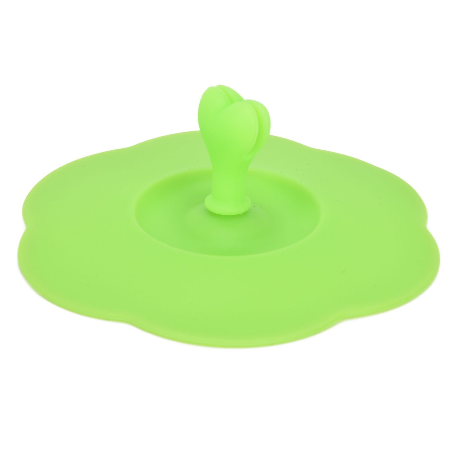 Silicone Lid Dustproof Heat Resistant Hot and Cold Beverage Cup Lid for Kitchen HomeGreen V1294-YM0523-3118210244314