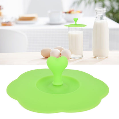 Silicone Lid Dustproof Heat Resistant Hot and Cold Beverage Cup Lid for Kitchen HomeGreen V1294-YM0523-3118210244314