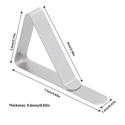 12Pcs Tablecloth Clip Stainless Steel Triangle Tablecloth Garden Dining Table Tablecloth Clip Picnics V1294-YM0523-3118210245211