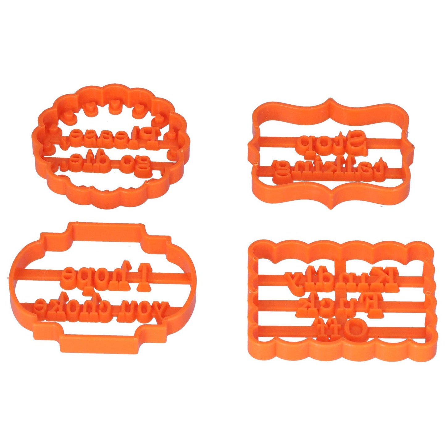 4Pcs Biscuits Molds Cookie Plastic DIY Baking Molds with Phrases for Home Birthdays Holidays V1294-YM0523-3118210262611