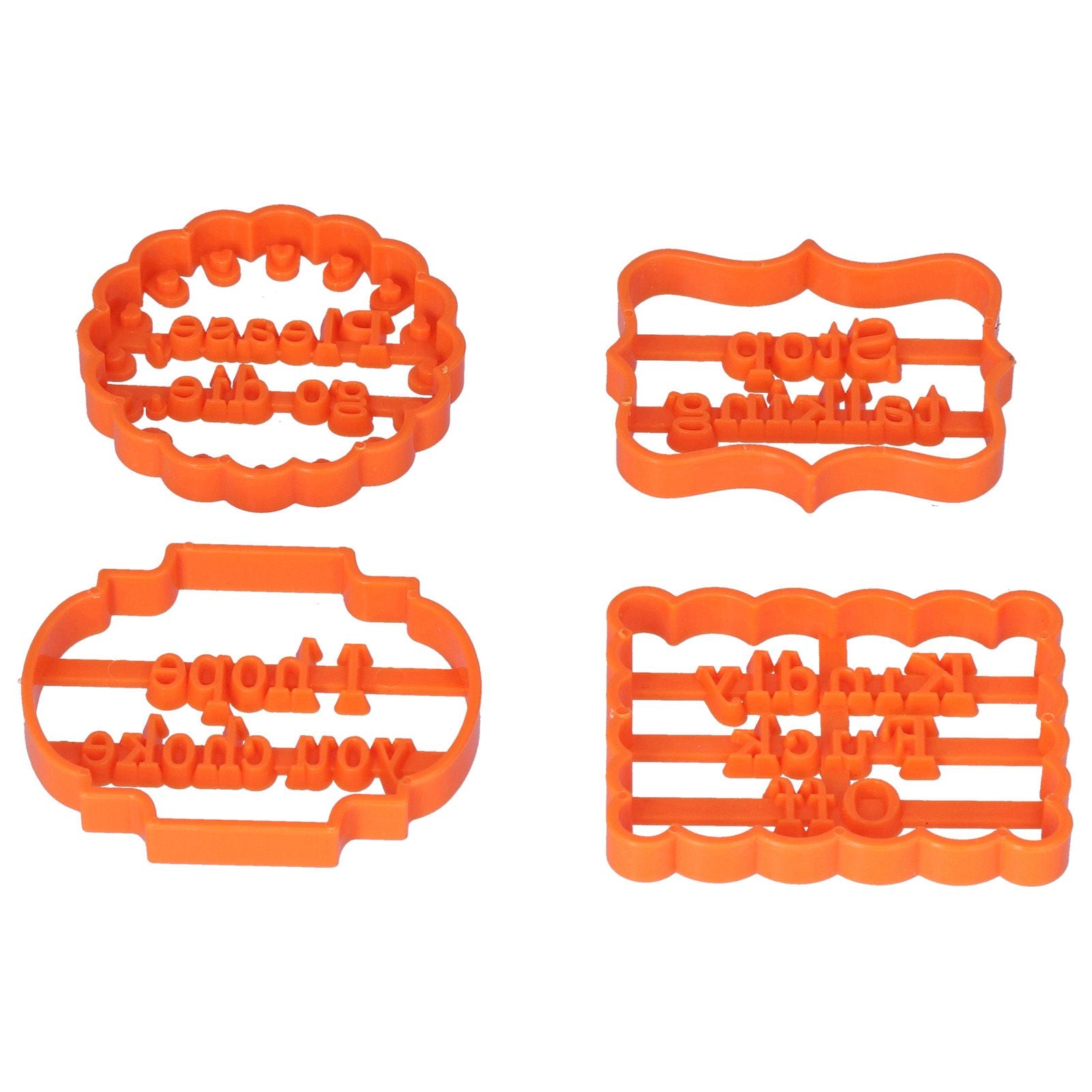 4Pcs Biscuits Molds Cookie Plastic DIY Baking Molds with Phrases for Home Birthdays Holidays V1294-YM0523-3118210262611
