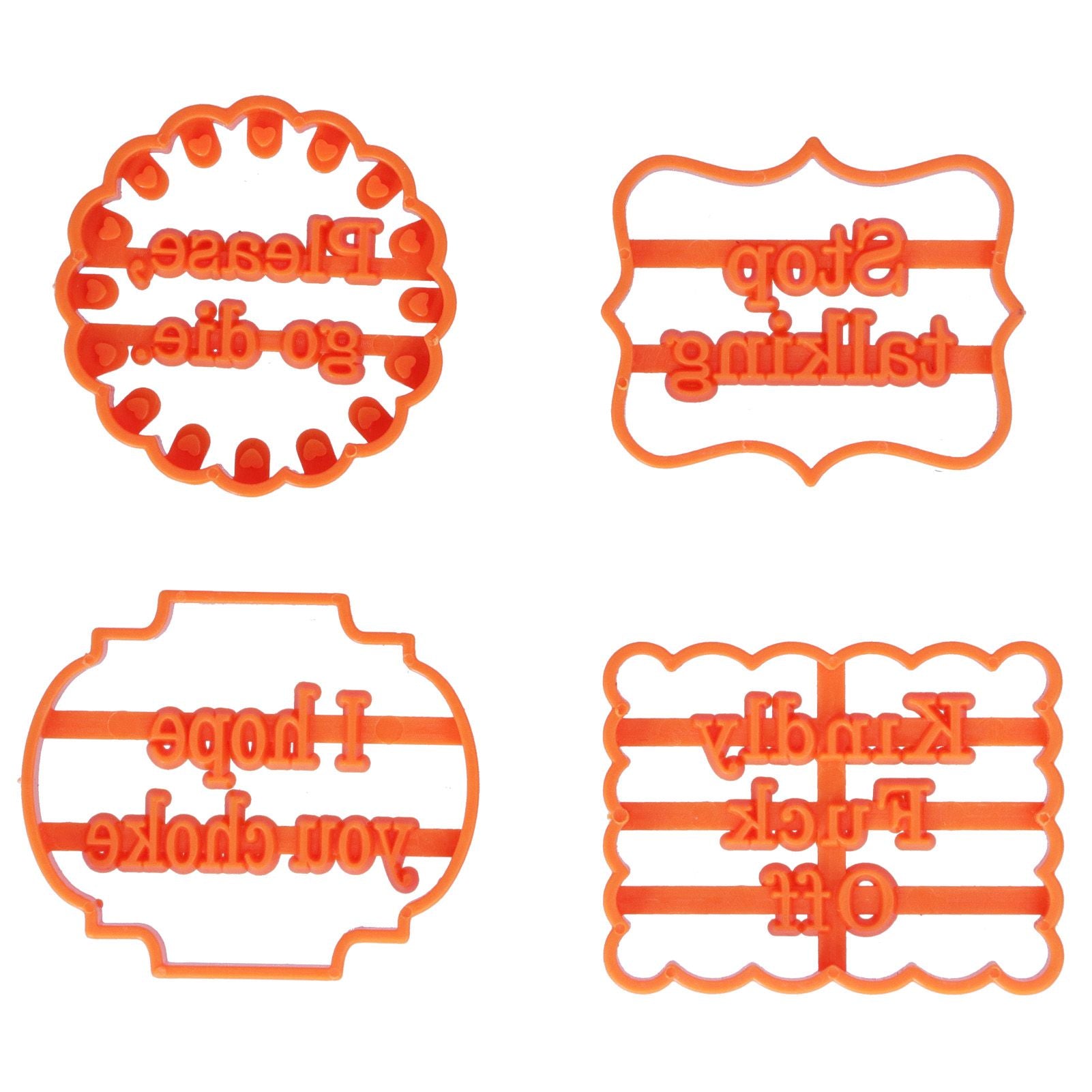 4Pcs Biscuits Molds Cookie Plastic DIY Baking Molds with Phrases for Home Birthdays Holidays V1294-YM0523-3118210262611