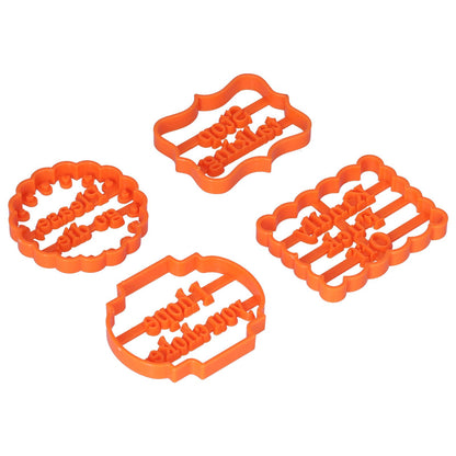 4Pcs Biscuits Molds Cookie Plastic DIY Baking Molds with Phrases for Home Birthdays Holidays V1294-YM0523-3118210262611