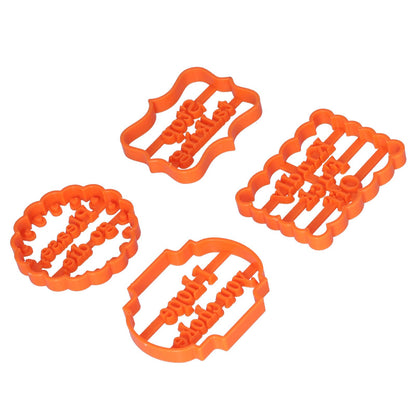 4Pcs Biscuits Molds Cookie Plastic DIY Baking Molds with Phrases for Home Birthdays Holidays V1294-YM0523-3118210262611