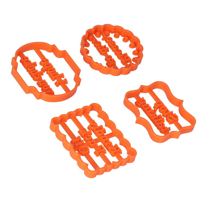 4Pcs Biscuits Molds Cookie Plastic DIY Baking Molds with Phrases for Home Birthdays Holidays V1294-YM0523-3118210262611