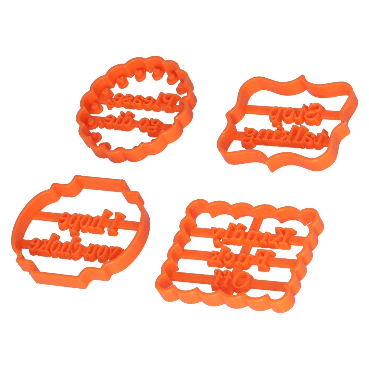 4Pcs Biscuits Molds Cookie Plastic DIY Baking Molds with Phrases for Home Birthdays Holidays V1294-YM0523-3118210262611