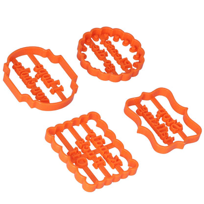 4Pcs Biscuits Molds Cookie Plastic DIY Baking Molds with Phrases for Home Birthdays Holidays V1294-YM0523-3118210262611
