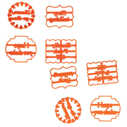 4Pcs Biscuits Molds Cookie Plastic DIY Baking Molds with Phrases for Home Birthdays Holidays V1294-YM0523-3118210262611