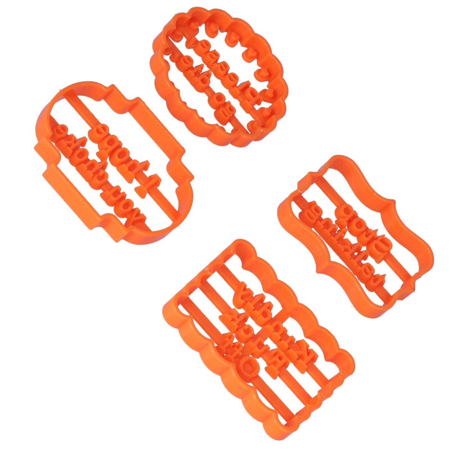 4Pcs Biscuits Molds Cookie Plastic DIY Baking Molds with Phrases for Home Birthdays Holidays V1294-YM0523-3118210262611