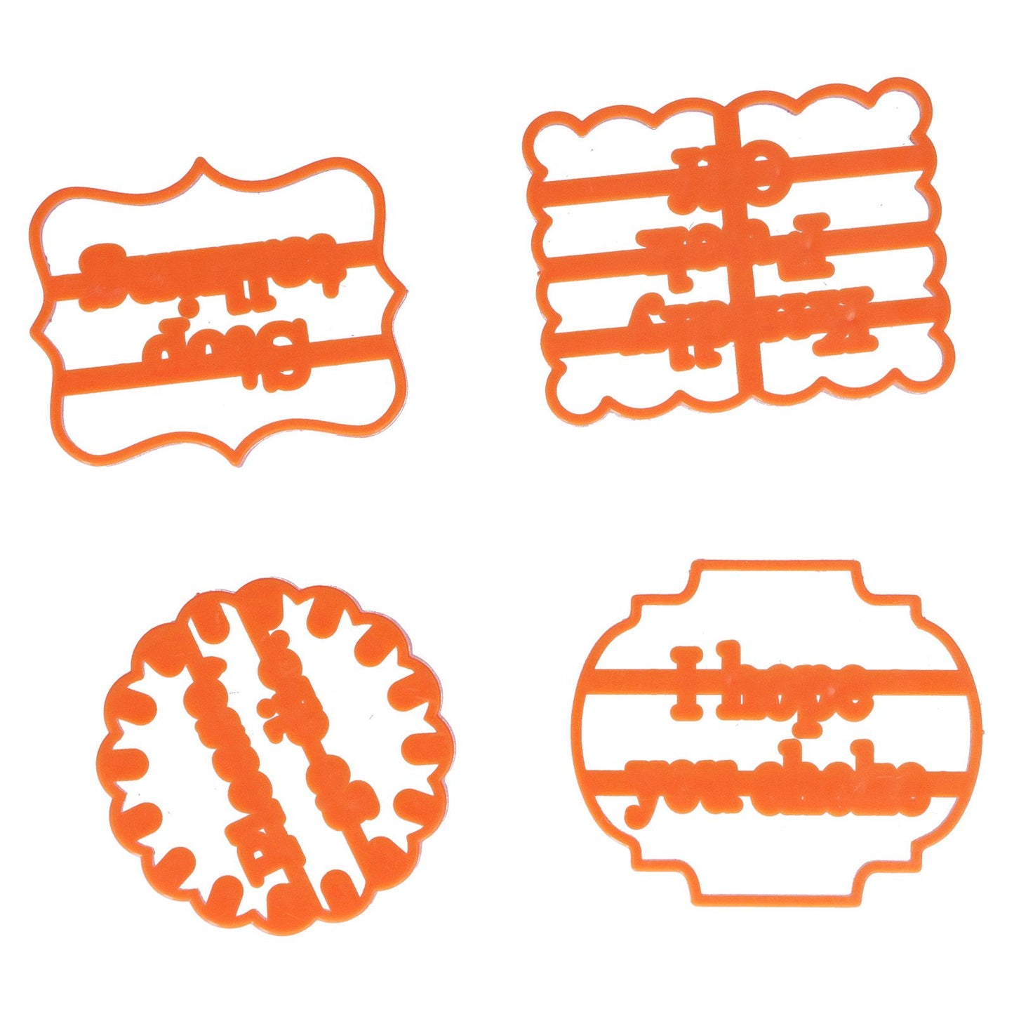 4Pcs Biscuits Molds Cookie Plastic DIY Baking Molds with Phrases for Home Birthdays Holidays V1294-YM0523-3118210262611