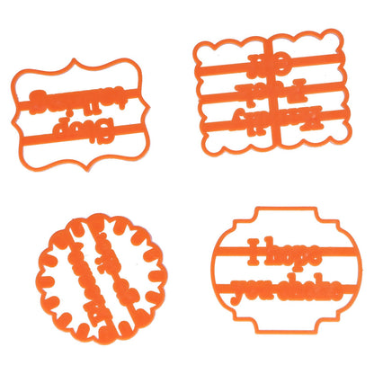4Pcs Biscuits Molds Cookie Plastic DIY Baking Molds with Phrases for Home Birthdays Holidays V1294-YM0523-3118210262611