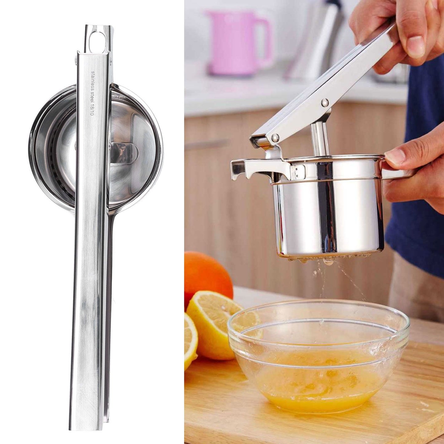 Stainless Steel Manual Juicer Healthy Convenient Beautiful Lightweight Handheld Juice Squeezer V1294-YM0523-3118210266211