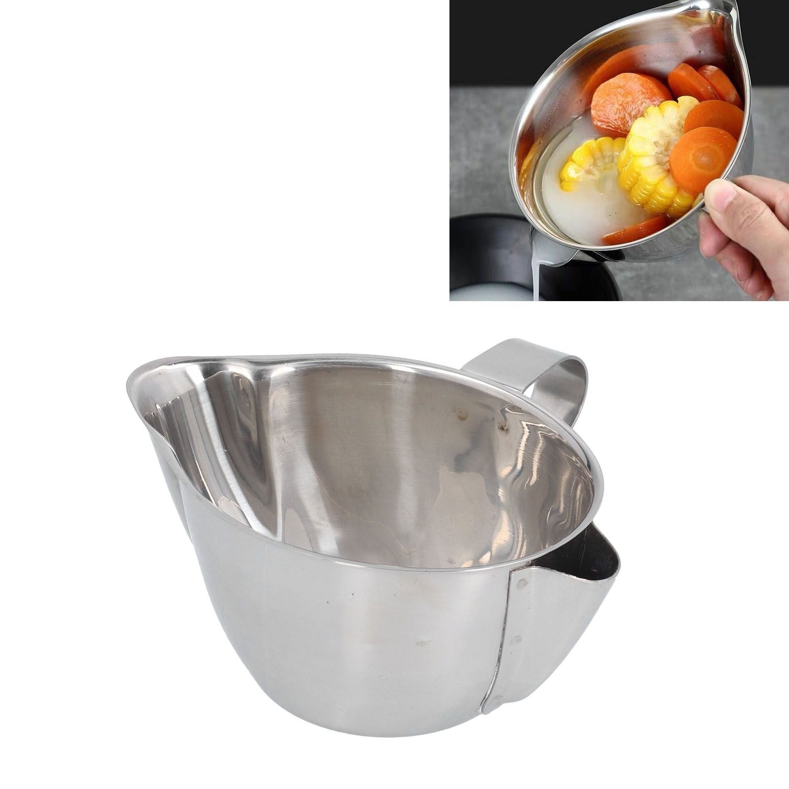 Oil Fat Separator Bowl Safe Comfortable Durable Easy to Clean Stainless Steel Oil Separator V1294-YM0523-3118210267011