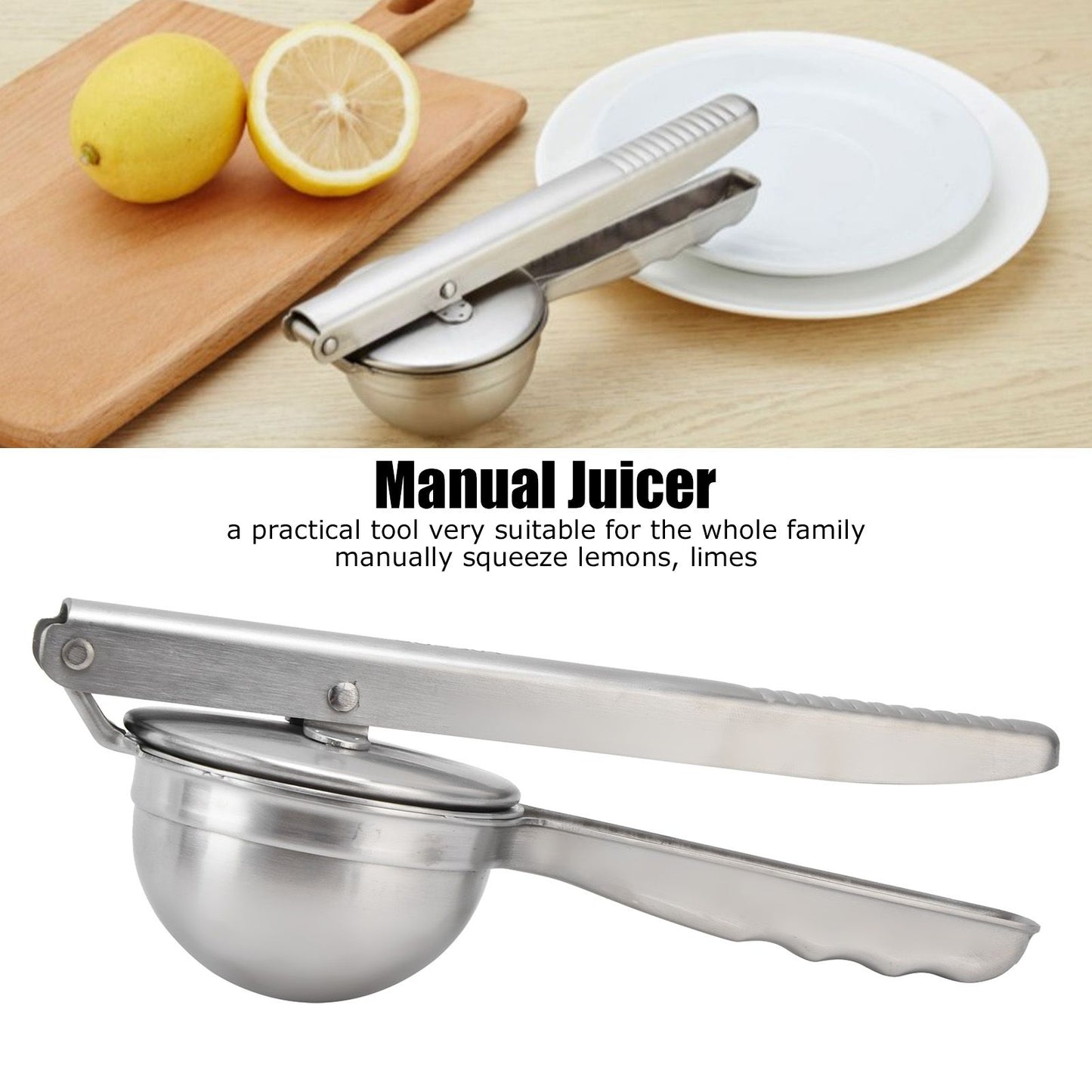 Stainless Steel Lemon Squeezer Anticorrosive Durable Portable Manual Citrus Lemon Juicer V1294-YM0523-3118210269011