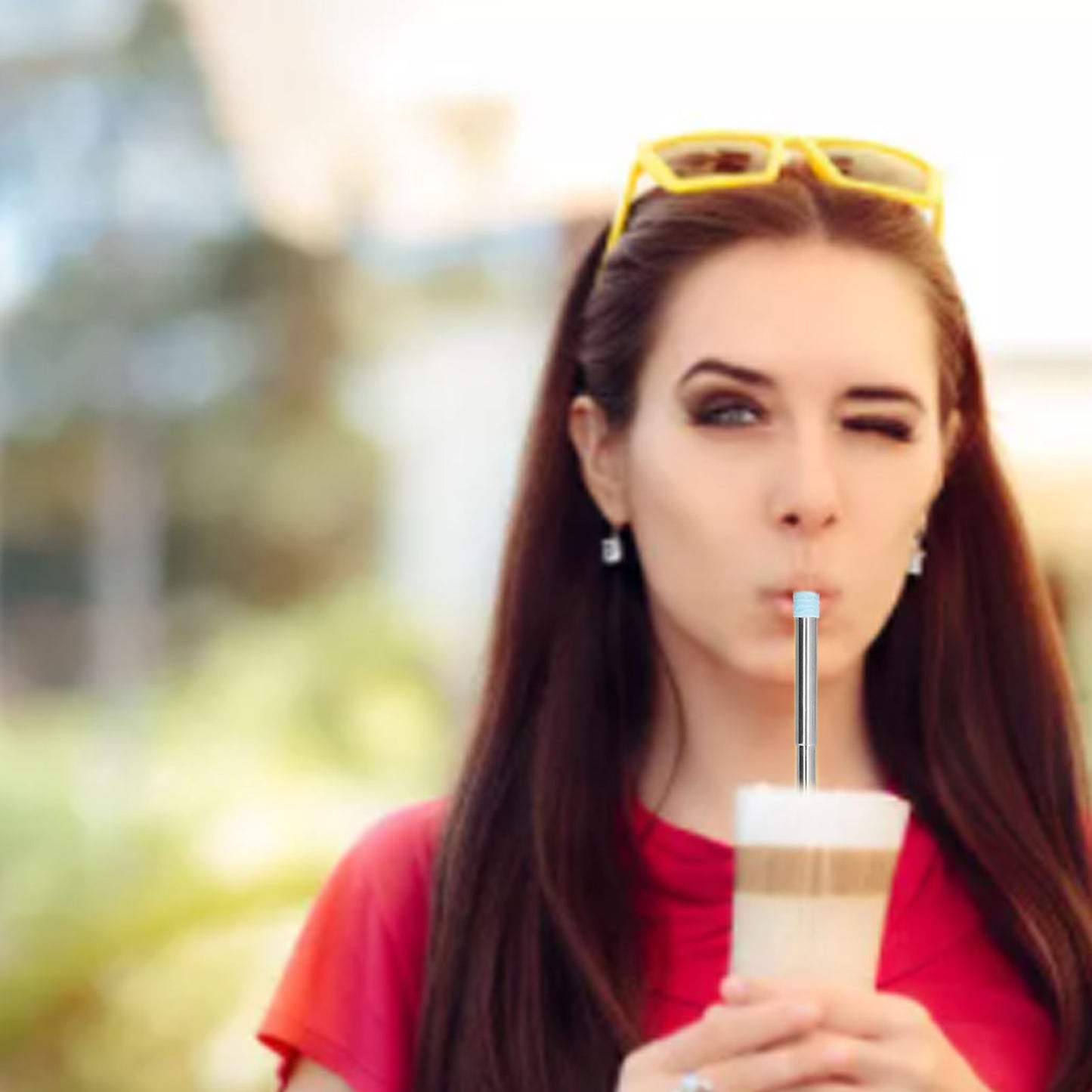 304 Stainless Steel Collapsible Straw Portable Foldable Drinking Straw Durable and Light for Coffee and V1294-YM0523-3118210279911
