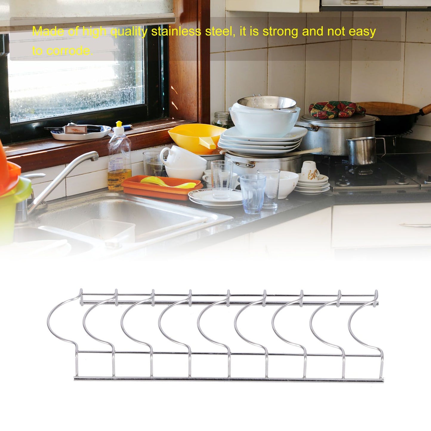 Fashionable Dish Storage Rack Kitchen Dish Draining Rack for Kitchen Counters Cabinets Buttery V1294-YM0523-3118210289711